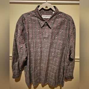 Jhane Barnes Shirt Mens XL Geometric Japan Woven Long Sleeve Button Up